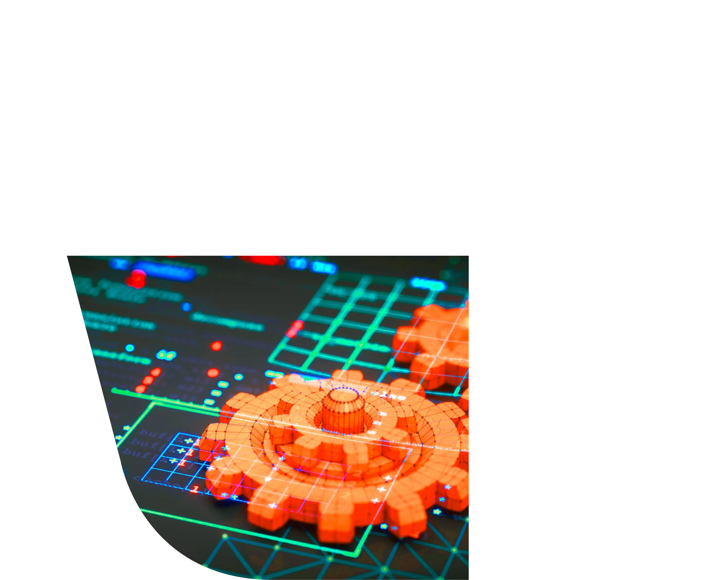 Digitales Zahnradmodell in einer technischen Entwicklungsumgebung